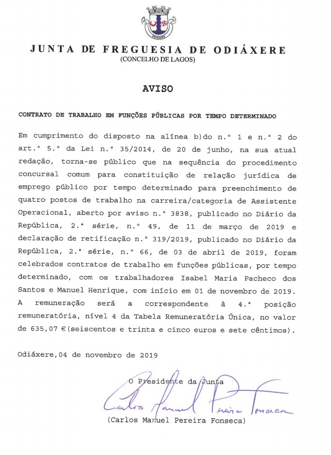 Imagem CONTRATO DE TRABALHO A TEMPO DETRMINADO