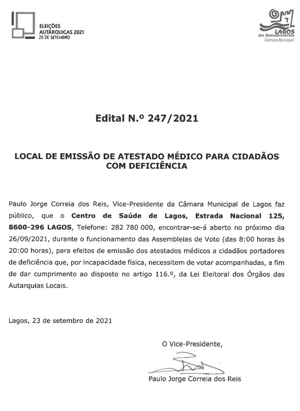 Imagem Autárquicas 2021 - Atestado médico para cidadãos com defeciência
